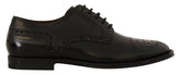 Dolce & Gabbana Black Leather Wingtip Mens Formal Derby Shoes -   -  Dolce & Gabbana.